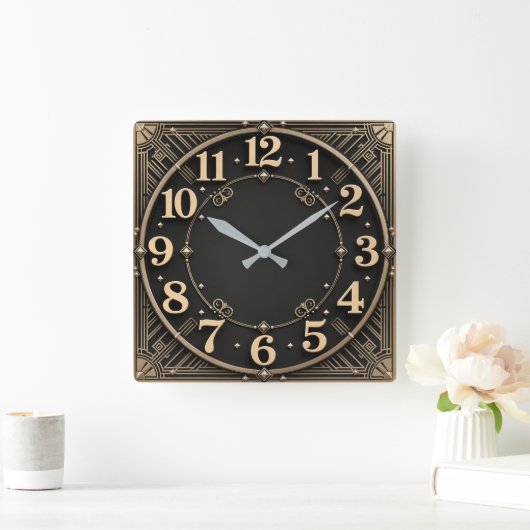 Art Deco Vierkante Klok (Huis)