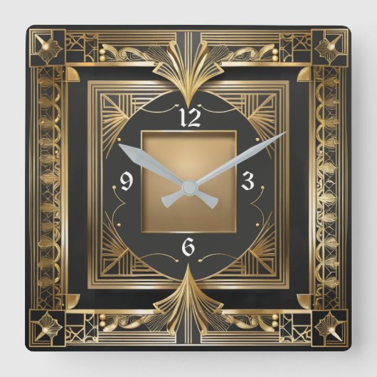 Art Deco Vierkante Klok (Voorkant)