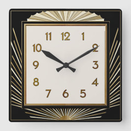 Art Deco Vierkante Klok