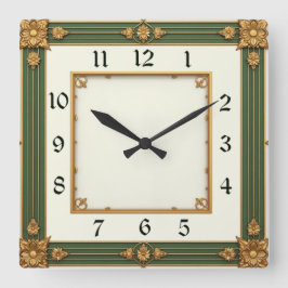 Art Deco Vierkante Klok