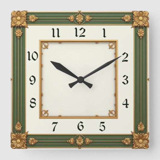 Art Deco Vierkante Klok (Voorkant)