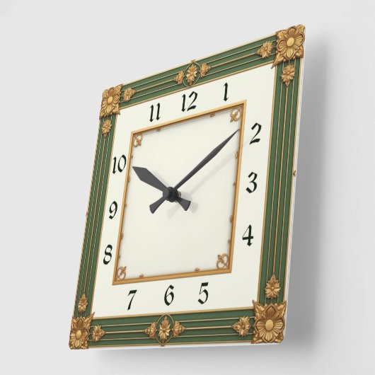 Art Deco Vierkante Klok (Hoek)