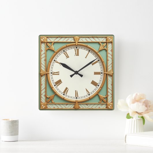 Art Deco Vierkante Klok (Huis)
