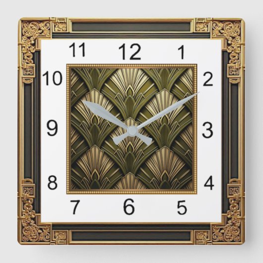 Art Deco Vierkante Klok (Voorkant)