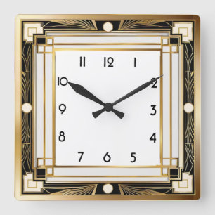 Art Deco Vierkante Klok