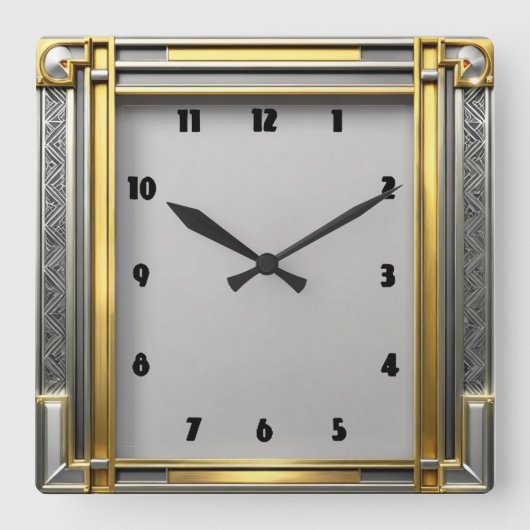 Art Deco Vierkante Klok (Voorkant)