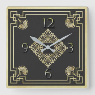 Art Deco Vierkante Klok