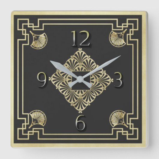 Art Deco Vierkante Klok (Voorkant)