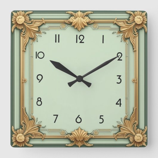 Art Deco Vierkante Klok (Voorkant)