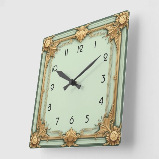 Art Deco Vierkante Klok (Hoek)