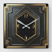 Art Deco Vierkante Klok (Voorkant)