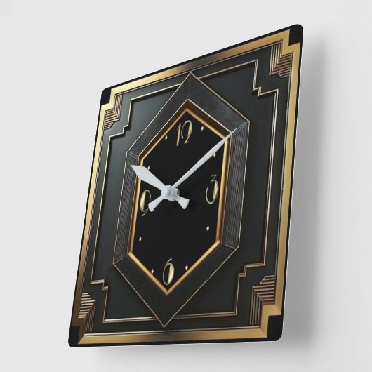 Art Deco Vierkante Klok (Hoek)