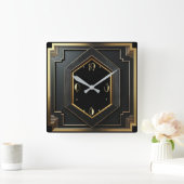Art Deco Vierkante Klok (Huis)