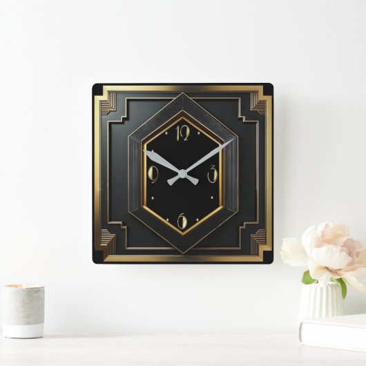 Art Deco Vierkante Klok (Huis)