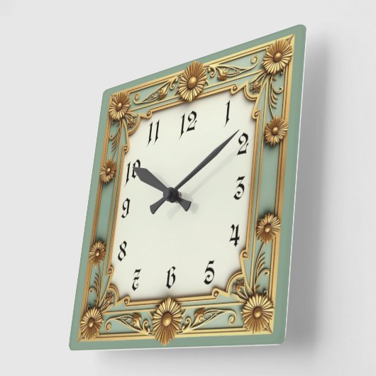 Art Deco Vierkante Klok (Hoek)