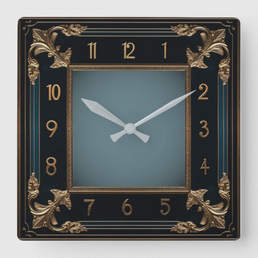 Art Deco Vierkante Klok (Voorkant)