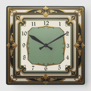 Art Deco Vierkante Klok