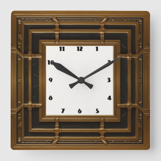 Art Deco Vierkante Klok (Voorkant)