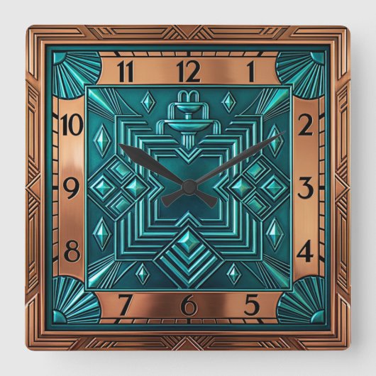 Art Deco Vierkante Klok (Voorkant)