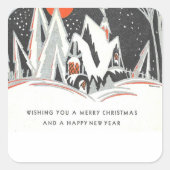  art deco vierkante sticker (Voorkant)