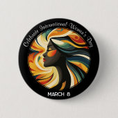 Art Deco viert Internationale Vrouwendag Ronde Button 5,7 Cm (Voorkant)