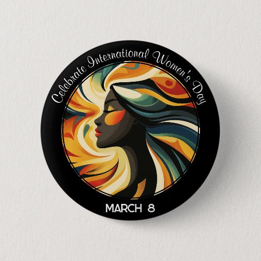 Art Deco viert Internationale Vrouwendag Ronde Button 5,7 Cm (Voorkant)