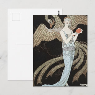 Art Deco Vintage 1920s Mode Flapper Phoenix Briefkaart
