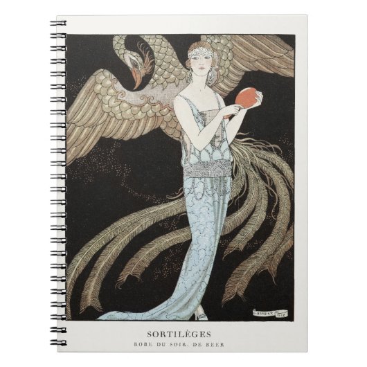 Art Deco Vintage 1920s Mode Flapper Phoenix Notitieboek (Voorkant)