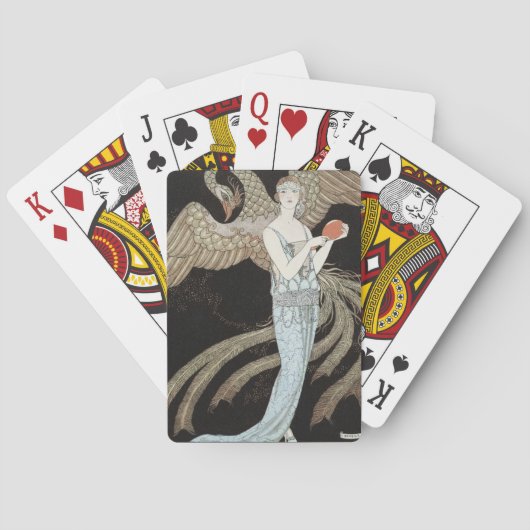 Art Deco Vintage 1920s Mode Flapper Phoenix Pokerkaarten (Achterkant)