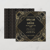 Art Deco Vintage 20s bruiloft Kaart (Voorkant / Achterkant)