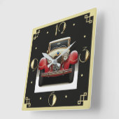 Art Deco vintage auto Vierkante Klok (Hoek)