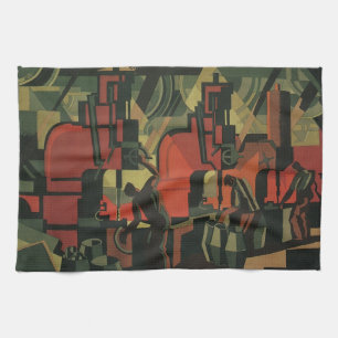 Art Deco vintage bedrijfsindustriële productie Theedoek