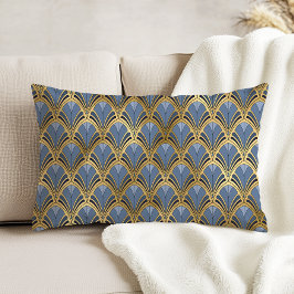 Art Deco Vintage Bloemenvormige Waaiers Patroon Bl Accent Kussen