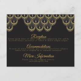 Art Deco Vintage Bruiloft Informatiekaartje