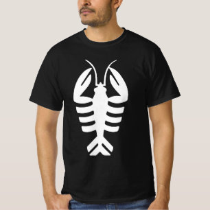 Art Deco Vintage Dier, Witte Kreeft op Rood T-shirt