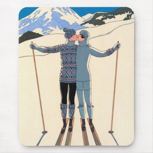 Art Deco vintage, Geliefden in de sneeuw door Geor Muismat (Voorkant)