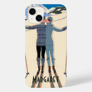 Art Deco Vintage, Geliefden in Sneeuw door George Case-Mate iPhone 14 Plus Hoesje