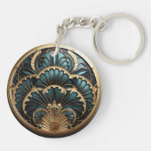 Art Deco Vintage Geometrisch Elegant Sleutelhanger (Achterkant)