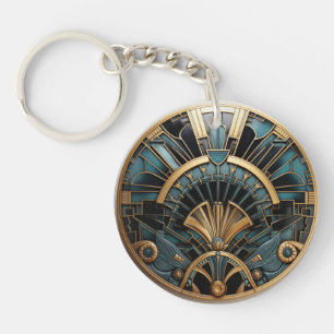 Art Deco Vintage Geometrisch Elegant Sleutelhanger