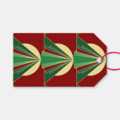 Art Deco Vintage Geometrische Kerstmis Cadeaulabel (Voorkant (Horizontaal))