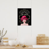 Art Deco Vintage Glam 1920 Dames Zwart Poster (Keuken)
