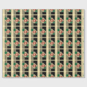 Art Deco Vintage Kerstornamenten Cadeaupapier (Vlak)