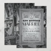 Art Deco Vintage Posters Weddenschap Kaart (Voorkant / Achterkant)