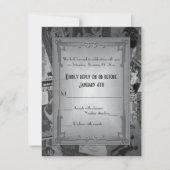 Art Deco Vintage Posters Weddenschap RSVP (Voorkant)