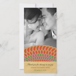 Art Deco Vintage Schelp Waaiers Boho Aziatische Tr Bedankkaart