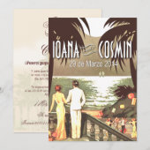 Art Deco Vintage Strand Bruiloft blozen (Voorkant / Achterkant)