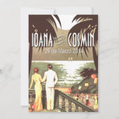 Art Deco Vintage Strand Bruiloft roze (Voorkant)