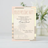 Art Deco Vintage Strand Welkom Feest | blos Kaart (Staand voorkant)