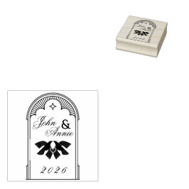 Art Deco Vintage Trouwmerk Stempel