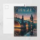 Art deco vintage van Praag Briefkaart (Voorkant / Achterkant)